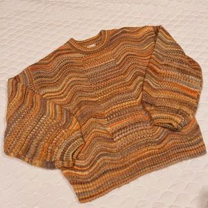 Funky wavy orange sweater - Size Medium